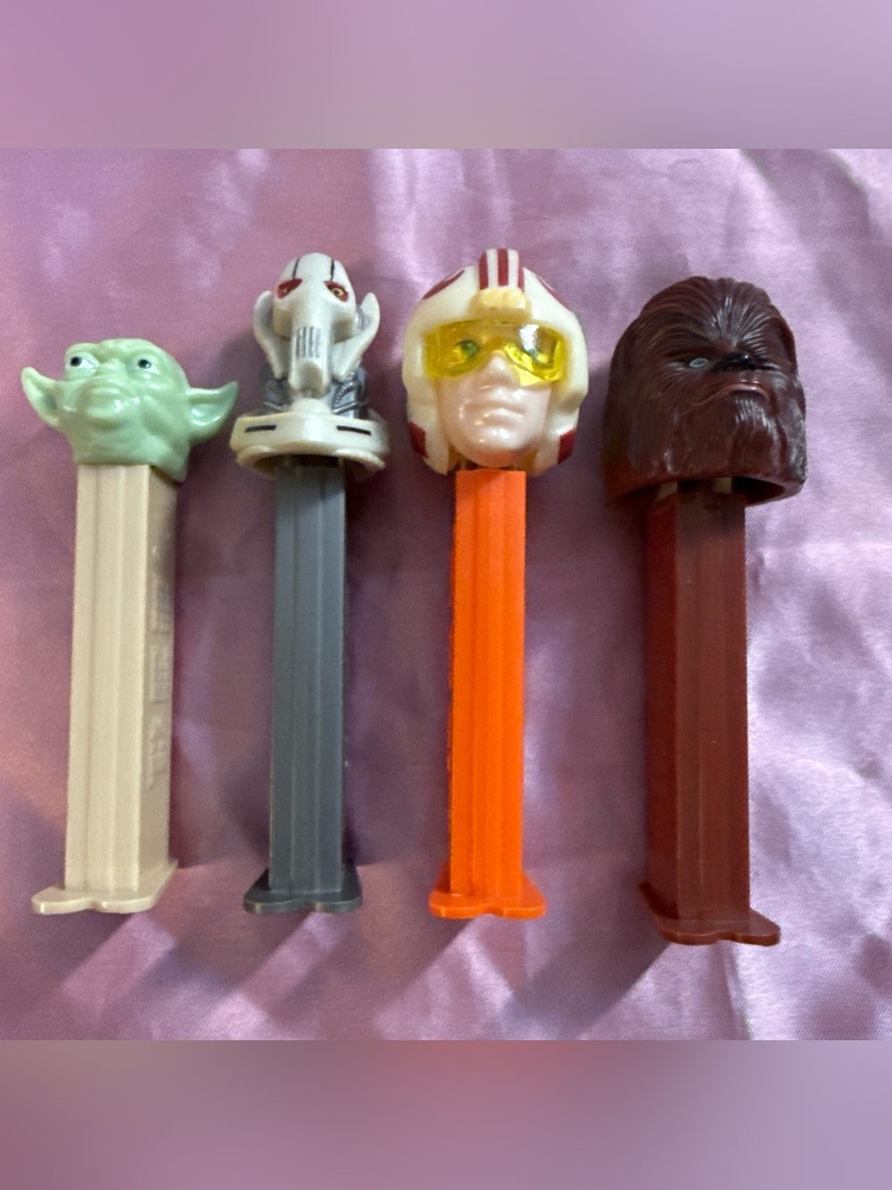 Star Wars Pez Dispenser Lot 4pcs X-wing Luke Chewbacca Grievous Yoda